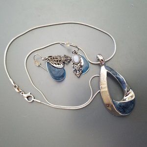 Art deco-style silverplate dangle earrings